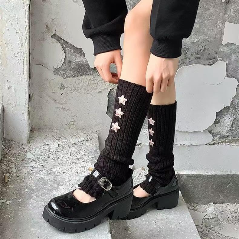 Gesranxs Star Leg Warmers for Girls Y2K Japanese Kawaii Harajuku Accessory Leg Warmers for Winter - Image 4